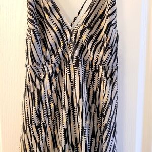 Express black and gold flowy sundress